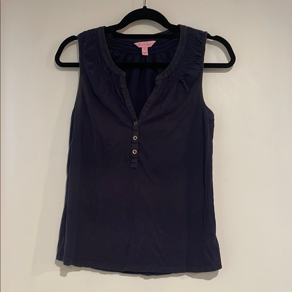Lilly Pulitzer Blue Fitted Sleeveless Tank Top